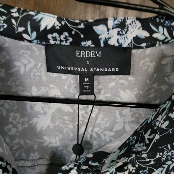 NWT Erdem x Universal Standard Primrose Floral Ruffle Shirt Dress Size Medium - Picture 4 of 15